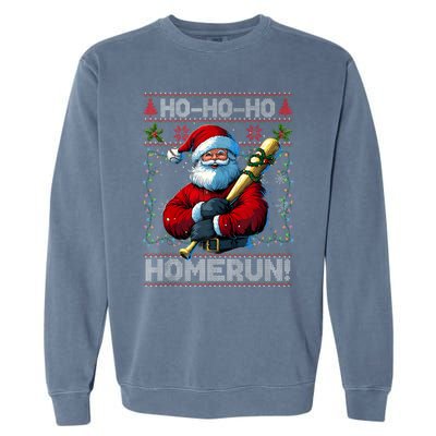 Merry Christmas Santa Playing Baseball For Ballplayers Garment-Dyed Sweatshirt