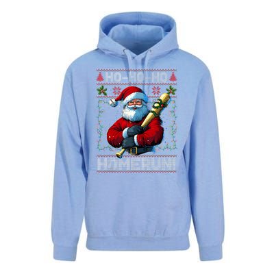 Merry Christmas Santa Playing Baseball For Ballplayers Unisex Surf Hoodie