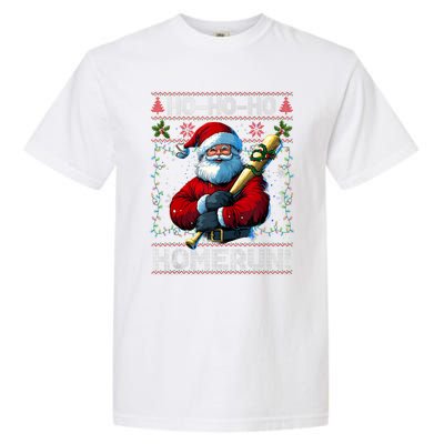 Merry Christmas Santa Playing Baseball For Ballplayers Garment-Dyed Heavyweight T-Shirt