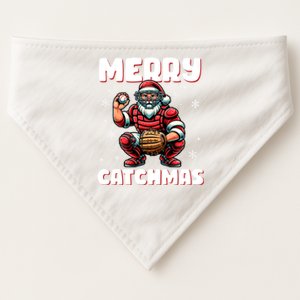 Merry Catchmas Santa Claus Baseball Catcher Xmas Christmas Gift USA-Made Doggie Bandana