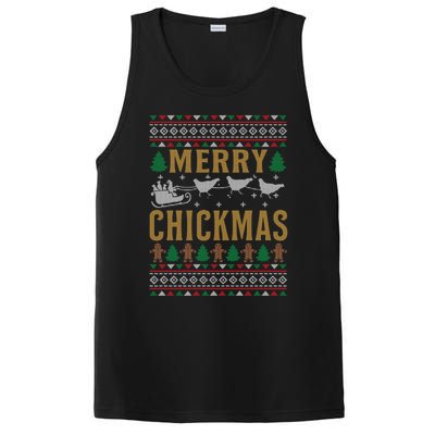 Merry Chickmas Santa Sleigh Chicken Funny Christmas Gift Funny Gift PosiCharge Competitor Tank