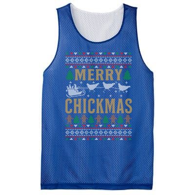 Merry Chickmas Santa Sleigh Chicken Funny Christmas Gift Funny Gift Mesh Reversible Basketball Jersey Tank