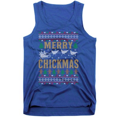 Merry Chickmas Santa Sleigh Chicken Funny Christmas Gift Funny Gift Tank Top