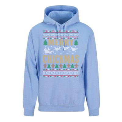 Merry Chickmas Santa Sleigh Chicken Funny Christmas Gift Funny Gift Unisex Surf Hoodie