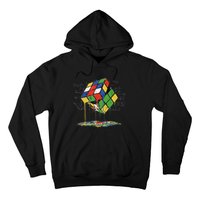 Melting Cube Speed Cubing Vintage Puzzle Math Hoodie