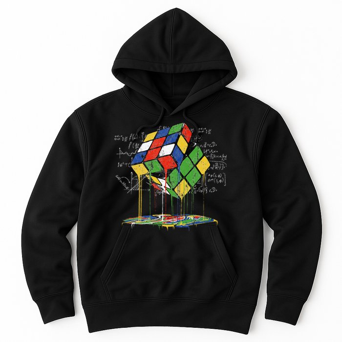 Melting Cube Speed Cubing Vintage Puzzle Math Hoodie