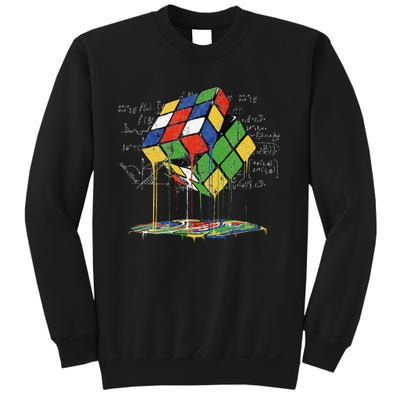 Melting Cube Speed Cubing Vintage Puzzle Math Sweatshirt