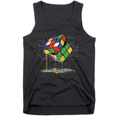 Melting Cube Speed Cubing Vintage Puzzle Math Tank Top