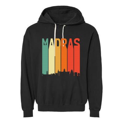 Madras Chennai Skyline Tamil Language Culture Garment-Dyed Fleece Hoodie