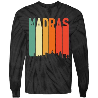 Madras Chennai Skyline Tamil Language Culture Tie-Dye Long Sleeve Shirt