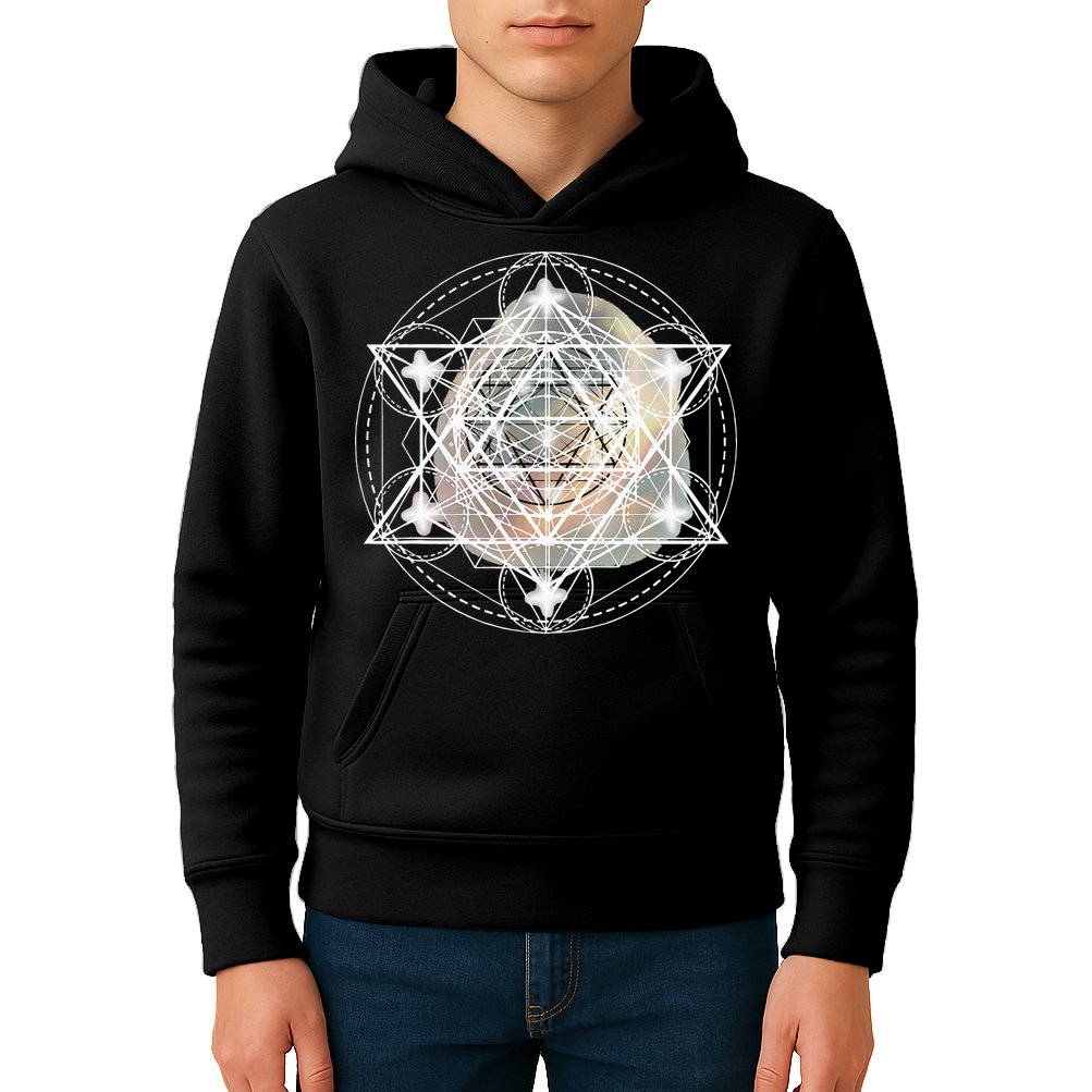 Metatron Cube Sacred Geometry Spiritual Yoga Kids Hoodie