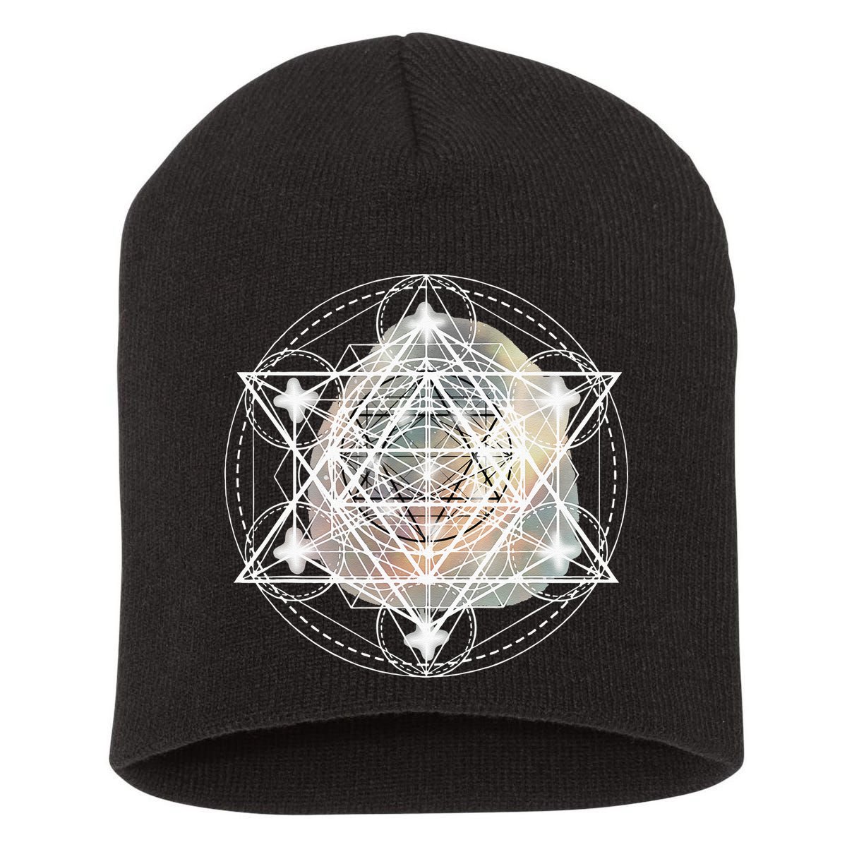 Metatron Cube Sacred Geometry Spiritual Yoga Short Acrylic Beanie