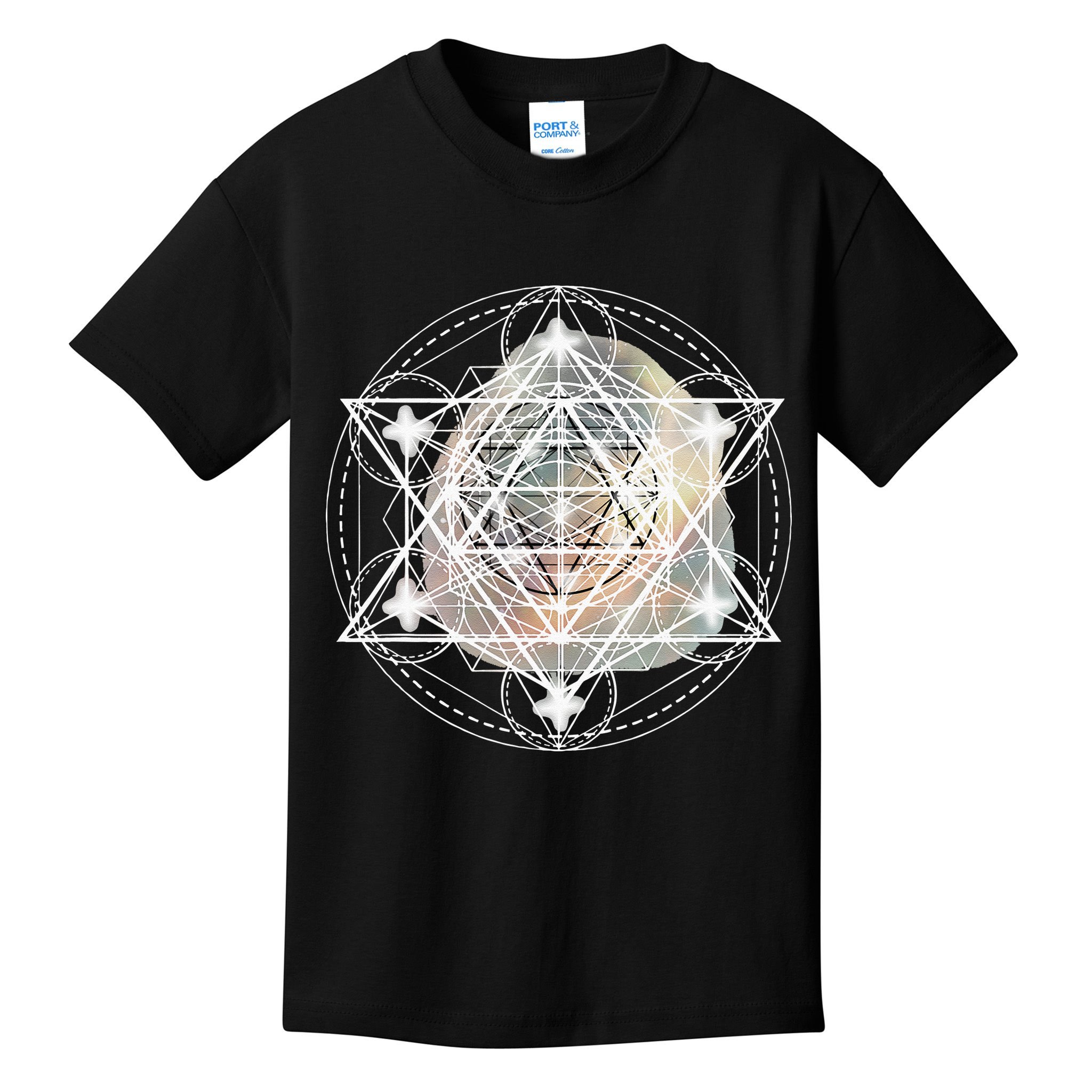 Metatron Cube Sacred Geometry Spiritual Yoga Kids T-Shirt