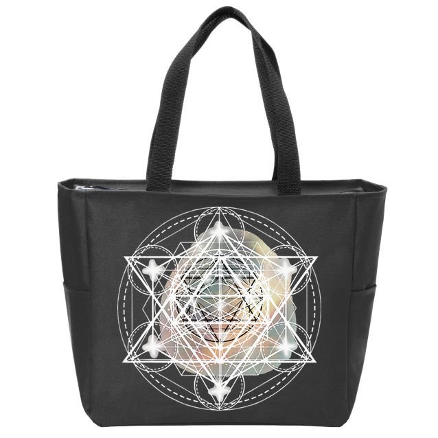 Metatron Cube Sacred Geometry Spiritual Yoga Zip Tote Bag
