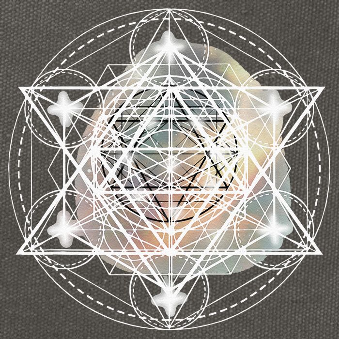 Metatron Cube Sacred Geometry Spiritual Yoga Cotton Canvas Backpack