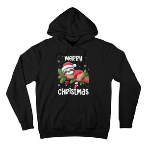 Merry Christmas Sloth Lazy Funny Christmas Sloth Lover Xmas Hoodie