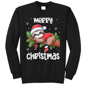 Merry Christmas Sloth Lazy Funny Christmas Sloth Lover Xmas Sweatshirt