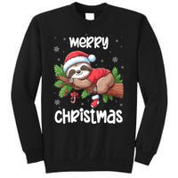 Merry Christmas Sloth Lazy Funny Christmas Sloth Lover Xmas Sweatshirt