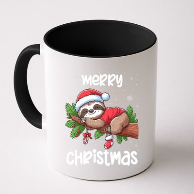 Merry Christmas Sloth Lazy Funny Christmas Sloth Lover Xmas Coffee Mug