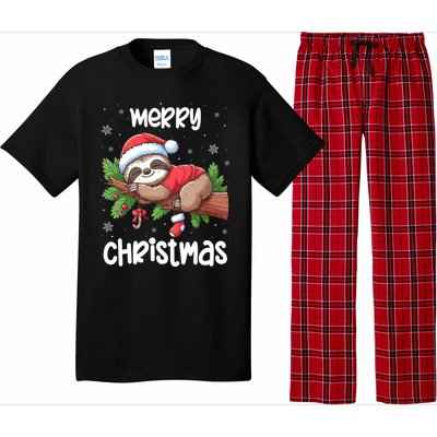 Merry Christmas Sloth Lazy Funny Christmas Sloth Lover Xmas Pajama Set