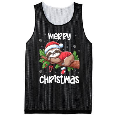 Merry Christmas Sloth Lazy Funny Christmas Sloth Lover Xmas Mesh Reversible Basketball Jersey Tank