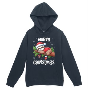 Merry Christmas Sloth Lazy Funny Christmas Sloth Lover Xmas Urban Pullover Hoodie