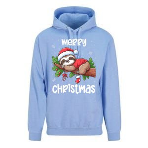 Merry Christmas Sloth Lazy Funny Christmas Sloth Lover Xmas Unisex Surf Hoodie