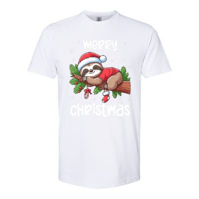 Merry Christmas Sloth Lazy Funny Christmas Sloth Lover Xmas Softstyle CVC T-Shirt