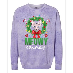 Meowy Catmas Sphynx Cat Christmas Sphynx Cat Xmas Party Meaningful Gift Colorblast Crewneck Sweatshirt