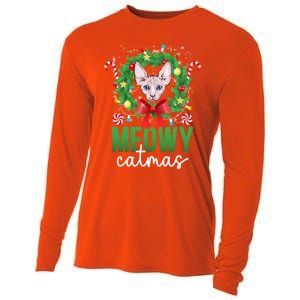 Meowy Catmas Sphynx Cat Christmas Sphynx Cat Xmas Party Meaningful Gift Cooling Performance Long Sleeve Crew