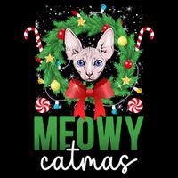 Meowy Catmas Sphynx Cat Christmas Sphynx Cat Xmas Party Meaningful Gift Flexfit Unipanel Trucker Cap