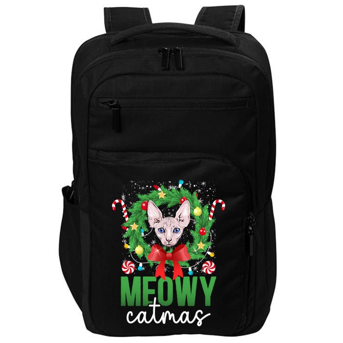 Meowy Catmas Sphynx Cat Christmas Sphynx Cat Xmas Party Meaningful Gift Impact Tech Backpack