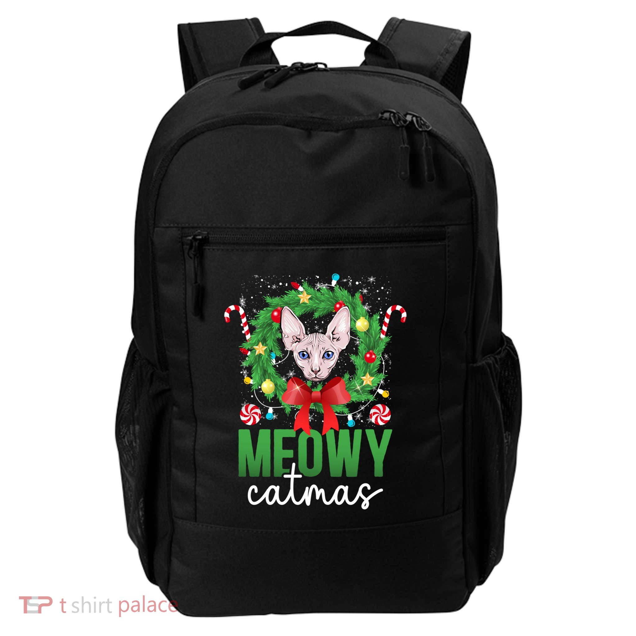 Meowy Catmas Sphynx Cat Christmas Sphynx Cat Xmas Party Meaningful Gift Backpack