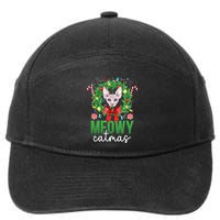 Meowy Catmas Sphynx Cat Christmas Sphynx Cat Xmas Party Meaningful Gift 7-Panel Snapback Hat