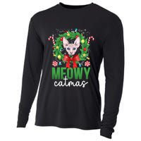 Meowy Catmas Sphynx Cat Christmas Sphynx Cat Xmas Party Meaningful Gift Cooling Performance Long Sleeve Crew
