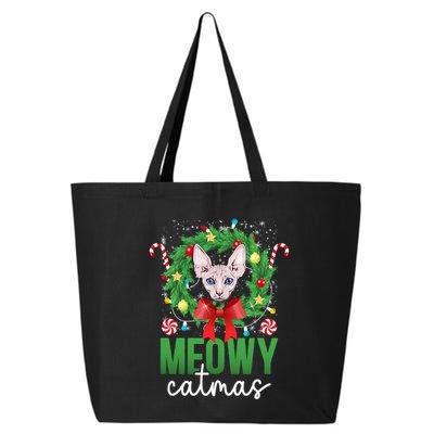 Meowy Catmas Sphynx Cat Christmas Sphynx Cat Xmas Party Meaningful Gift 25L Jumbo Tote