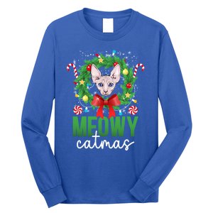 Meowy Catmas Sphynx Cat Christmas Sphynx Cat Xmas Party Meaningful Gift Long Sleeve Shirt