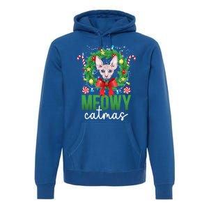 Meowy Catmas Sphynx Cat Christmas Sphynx Cat Xmas Party Meaningful Gift Premium Hoodie