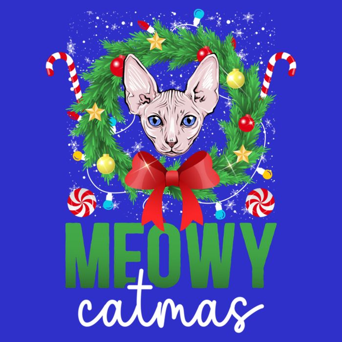 Meowy Catmas Sphynx Cat Christmas Sphynx Cat Xmas Party Meaningful Gift 16 in Basic Backpack