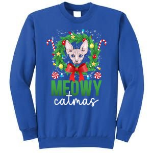 Meowy Catmas Sphynx Cat Christmas Sphynx Cat Xmas Party Meaningful Gift Tall Sweatshirt