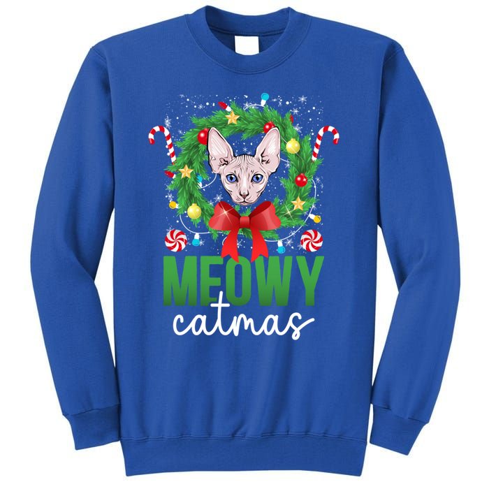 Meowy Catmas Sphynx Cat Christmas Sphynx Cat Xmas Party Meaningful Gift Tall Sweatshirt