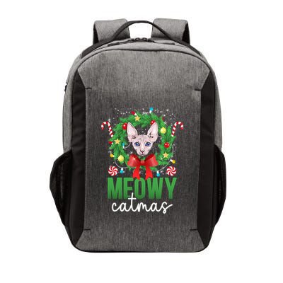 Meowy Catmas Sphynx Cat Christmas Sphynx Cat Xmas Party Meaningful Gift Vector Backpack