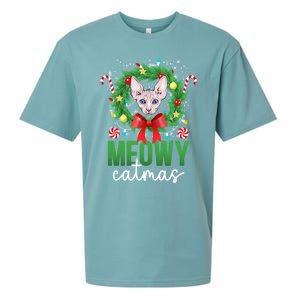 Meowy Catmas Sphynx Cat Christmas Sphynx Cat Xmas Party Meaningful Gift Sueded Cloud Jersey T-Shirt