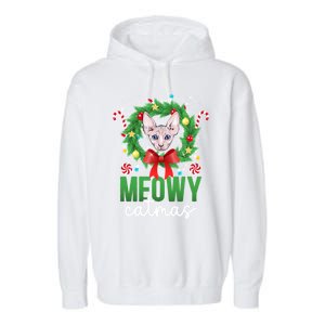 Meowy Catmas Sphynx Cat Christmas Sphynx Cat Xmas Party Meaningful Gift Garment-Dyed Fleece Hoodie