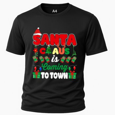 Merry Christmas Santa Claus Coming To Town Retro Xmas Lights Meaningful Gift Performance Shirt