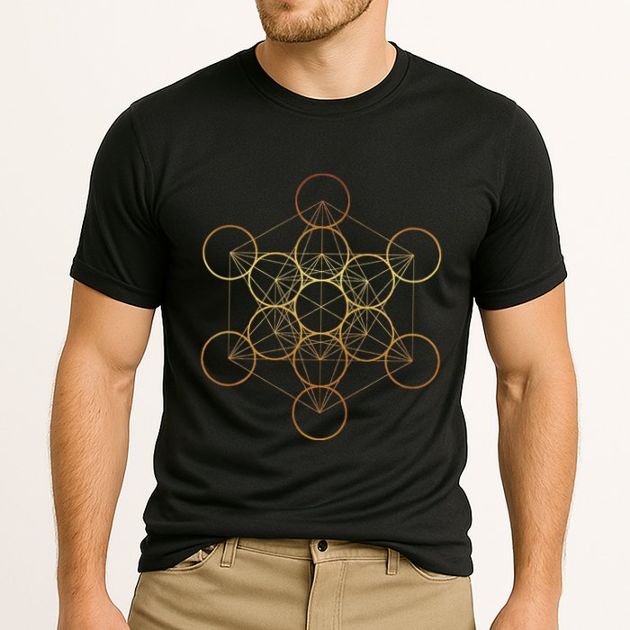 MetatronS Cube Sacred Geometry Fruit Of Life Cooling Performance Crew T-Shirt