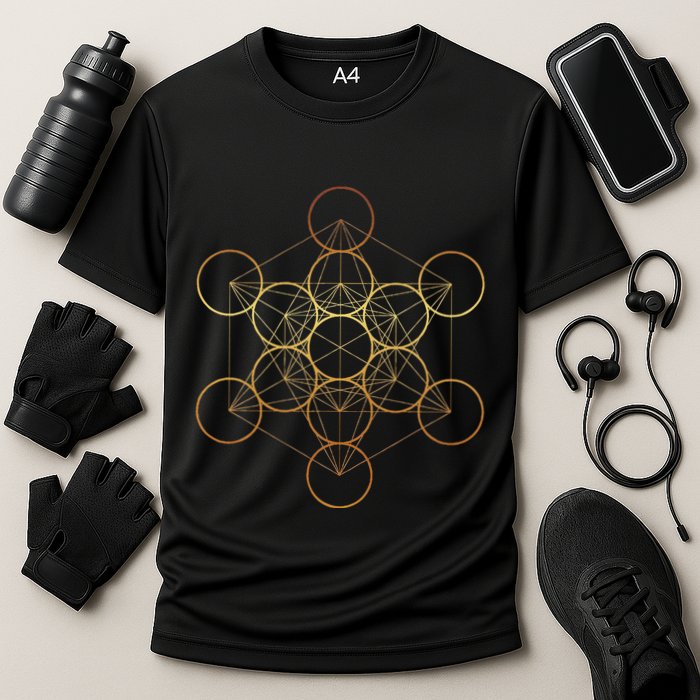 MetatronS Cube Sacred Geometry Fruit Of Life Cooling Performance Crew T-Shirt