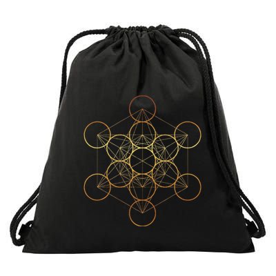 MetatronS Cube Sacred Geometry Fruit Of Life Drawstring Bag