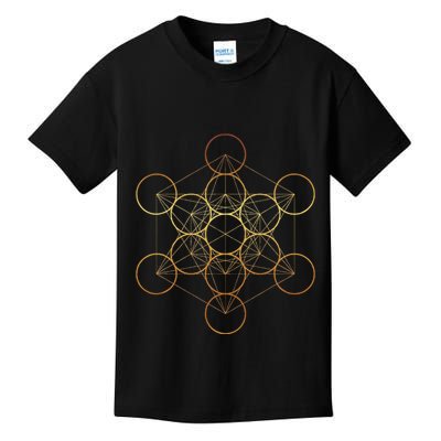 MetatronS Cube Sacred Geometry Fruit Of Life Kids T-Shirt