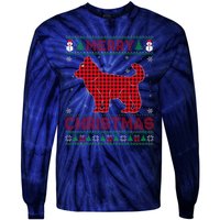 Merry Christmas Siberian Husky Dog Buffalo Red Plaid Sweater Tie-Dye Long Sleeve Shirt